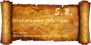 Stefanidesz Márton névjegykártya