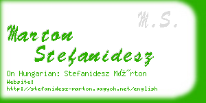 marton stefanidesz business card